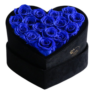 BLUE ROSES - BLACK HEART BOX